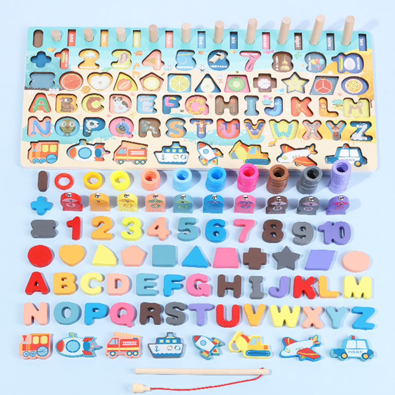 Montessori Educational Wooden Toys for Kids Montessori Toys Board Math Fishing Montessori Toys Educational for 1 2 3 Years Old